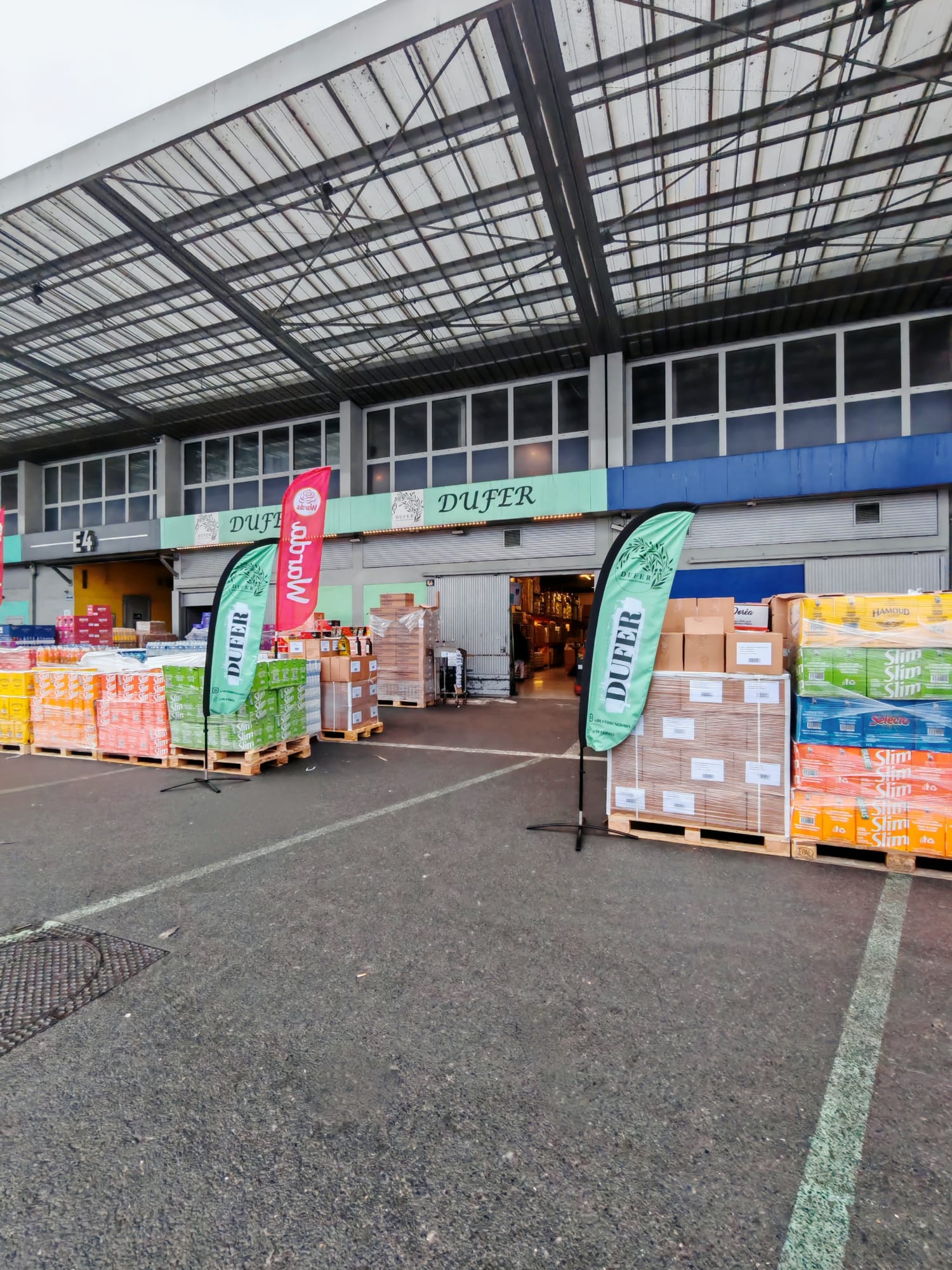 Entrée DUFER avec palettes préparées